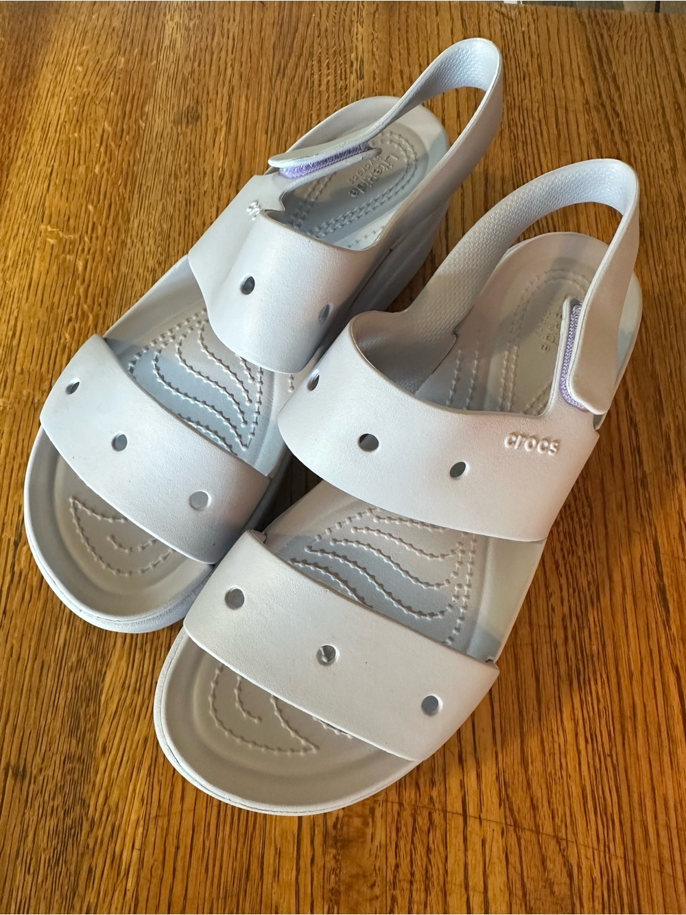 New CROCS Women's Pastel Light Purple Velcro Slingback Sandals
